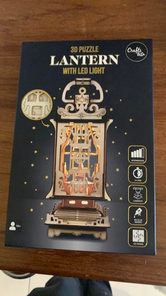 3D Puzzel - Lantaarn met led licht, Ophalen of Verzenden, Minder dan 500 stukjes, Nieuw, Rubik's of 3D-puzzel