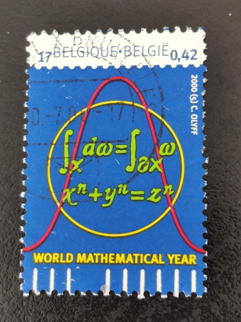 Belgie 2000 - Wereld Wiskunde Jaar, Ophalen of Verzenden, Gestempeld