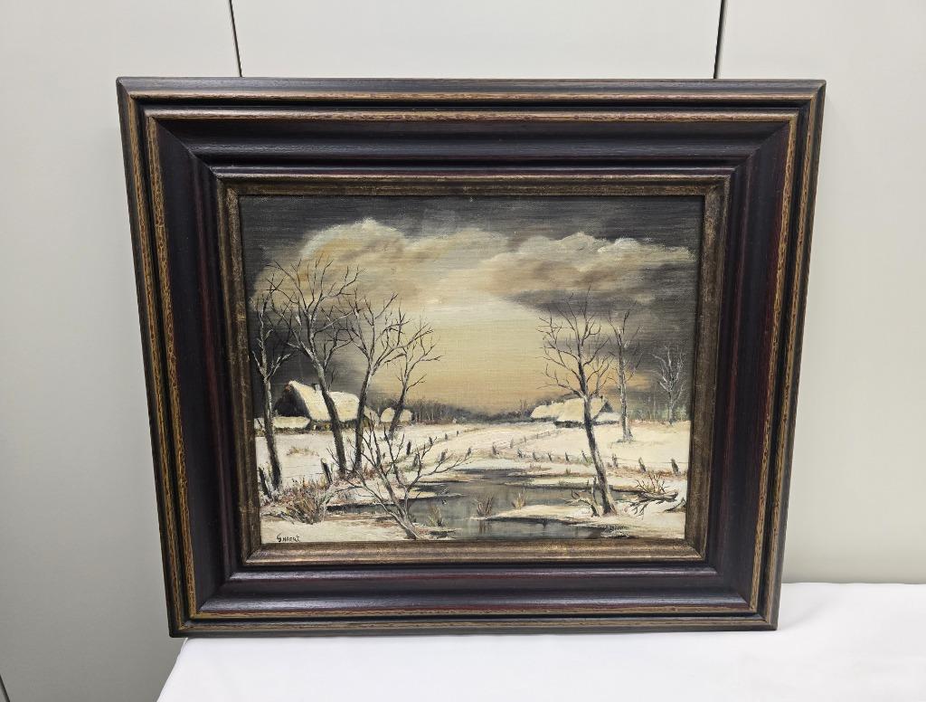 Schilderij G. Naert -  Winterlandschap, Ophalen