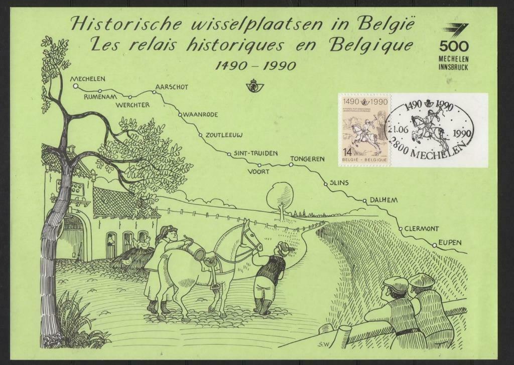 Année 1990 : Feuillet-souvenir 2350HKs1 Obli. Mechelen, Enlèvement ou Envoi