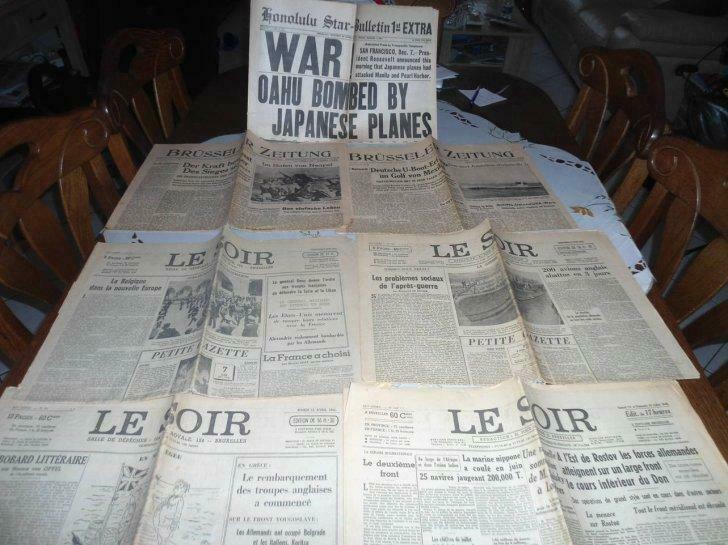 Lot de 7 Journaux période de guerre Originaux en bon état., Enlèvement ou Envoi, Utilisé