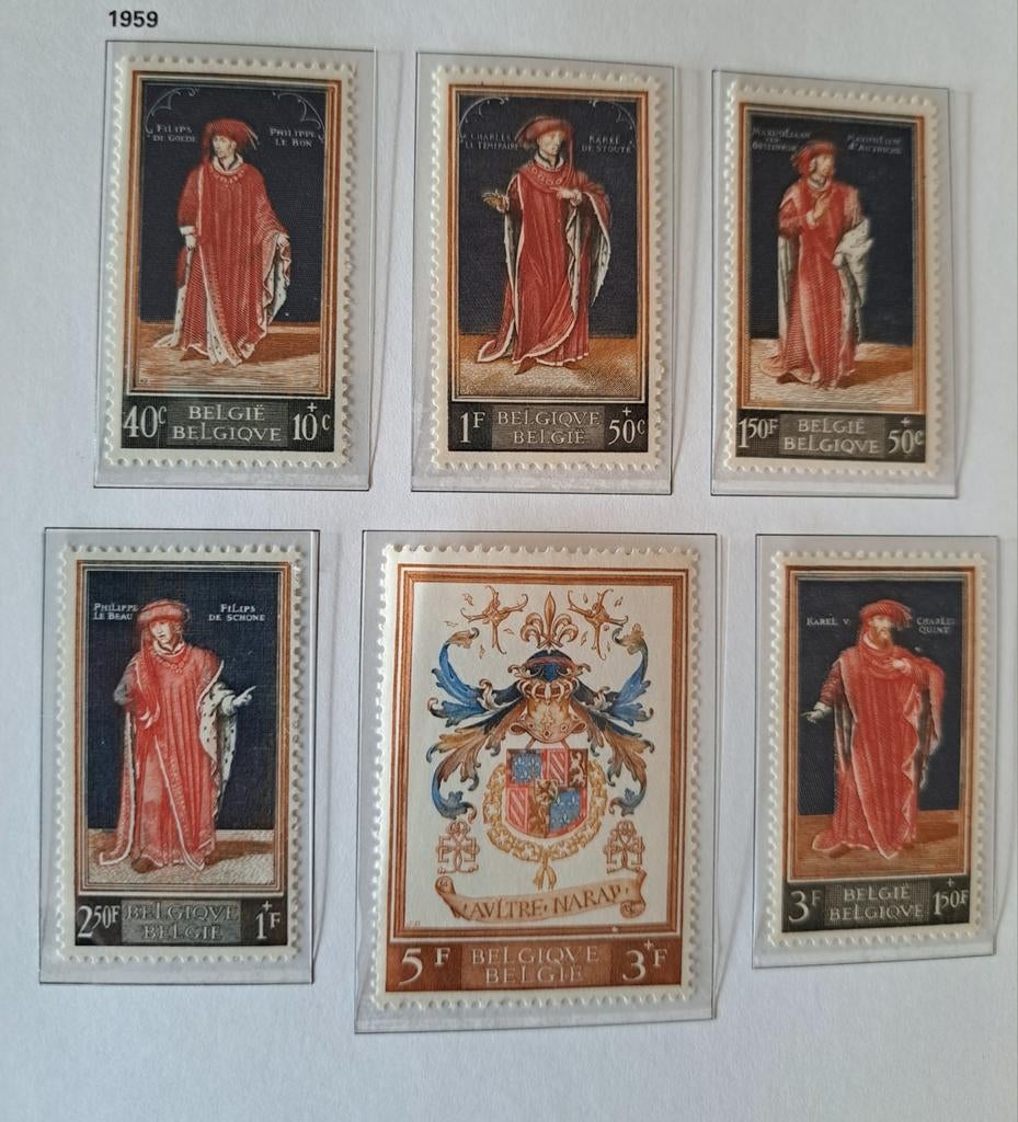 Belgique OBP 1102-1107 ** 1959, Enlèvement ou Envoi, Non oblitéré, Neuf