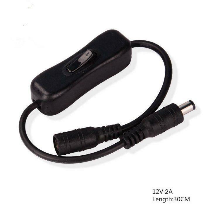 DC Câble Jack 2.1mm/5.5mm ON OFF longueur 30 cm, Neuf