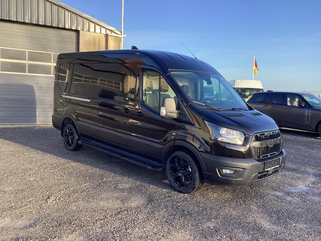ford transit l3h2 130pk automaat 2023 10km 36950e ex, Auto's, Bestelwagens en Lichte vracht, Stof, 4 cilinders, Zwart, Bedrijf