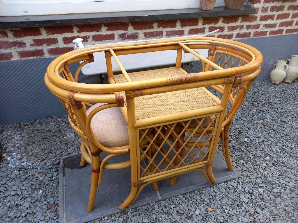 rieten veranda tafel, Enlèvement, Verre