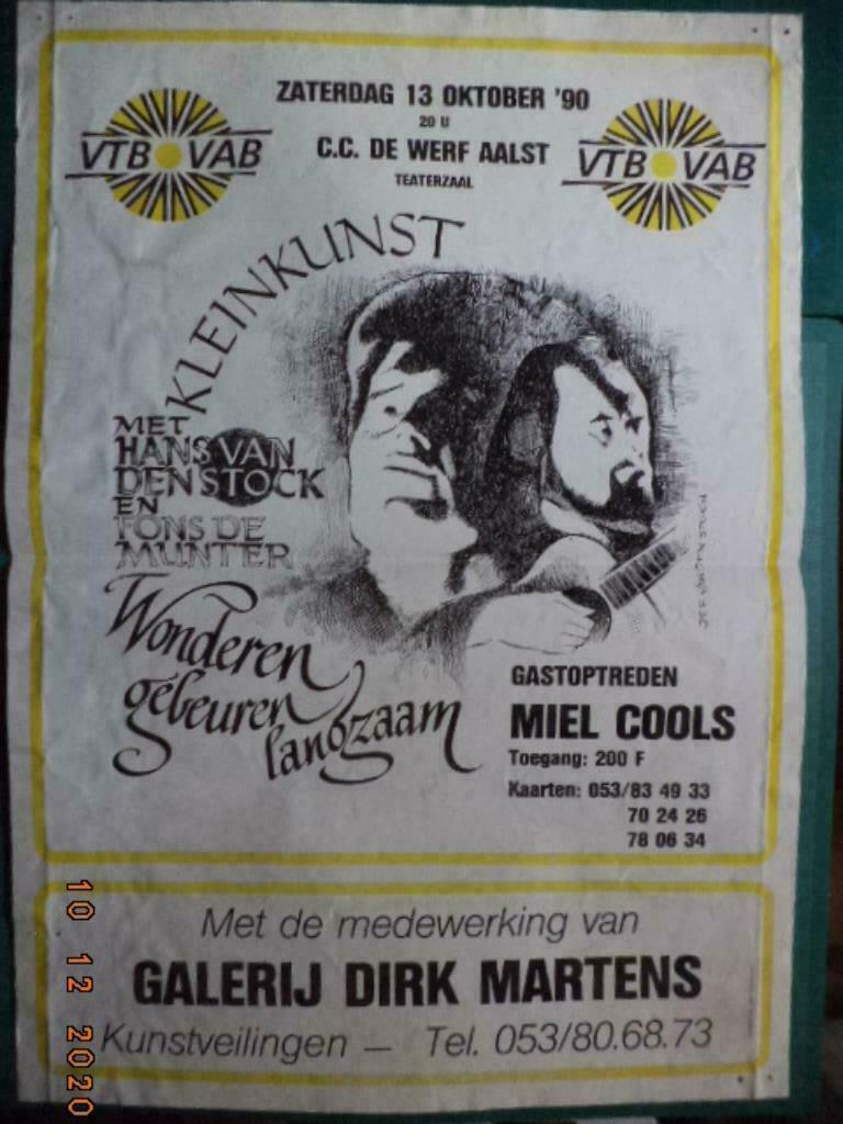 Aalst: Affiche: De Werf: Kleinkunst. Miel COOLS e.a. 1990., Ophalen of Verzenden, Gebruikt