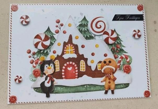 Zelfgemaakte kerstkaart met omslag, Enlèvement ou Envoi, Neuf, Noël