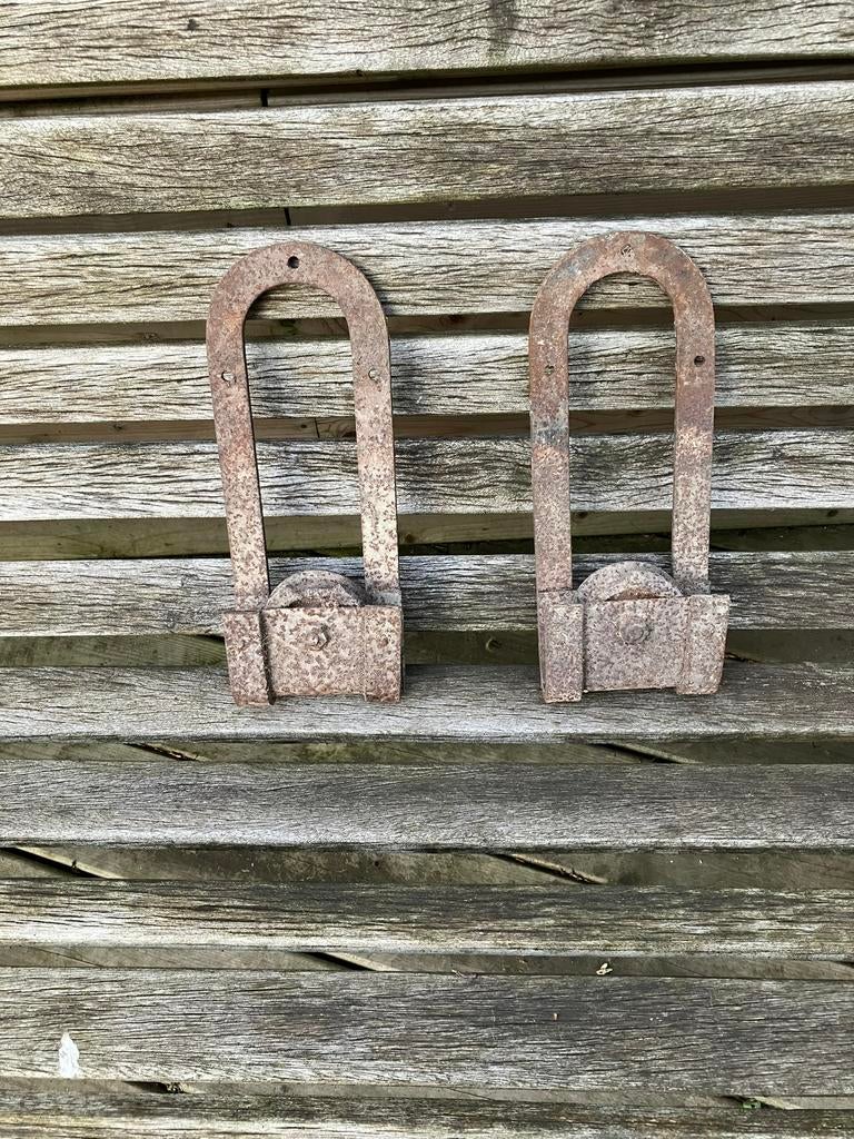 Set Antiek zwaar schuifdeursysteem, Dieren en Toebehoren, Ophalen, Gebruikt