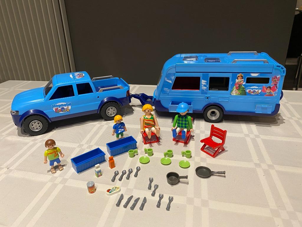 Playmobil Family Fun Funpark Pickup met caravan (9502), Ophalen of Verzenden, Zo goed als nieuw