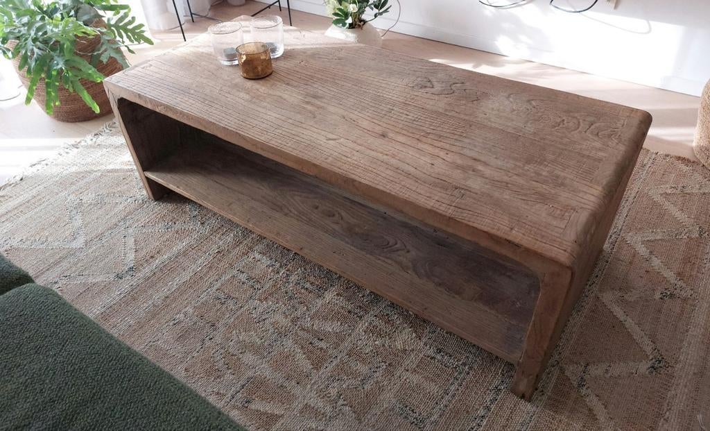 Uniek volhouten salontafel - bijzettafel, Huis en Inrichting, Tafels | Salontafels, Ophalen
