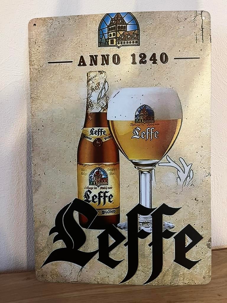 Plaque metallique Leffe, Collections, Marques de bière, Enlèvement ou Envoi, Comme neuf, Leffe