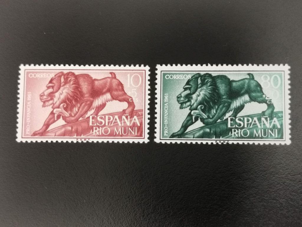 Rio Muni 1961 - wilde dieren - mandril aap **, Ophalen of Verzenden, Overige landen, Postfris
