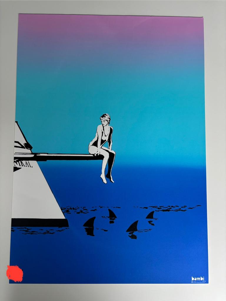 “Diana with sharks”Bambi (Street artist UK), Ophalen