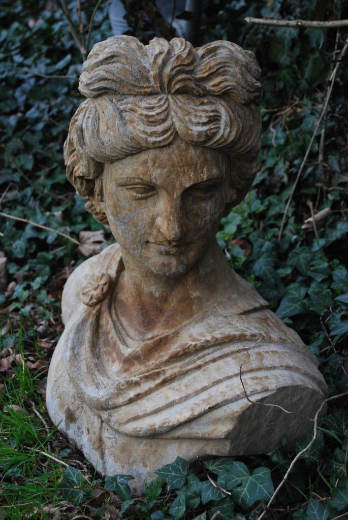Prachtige blauwe stenen buste van Apollo, Tuin en Terras, Ophalen, Gebruikt