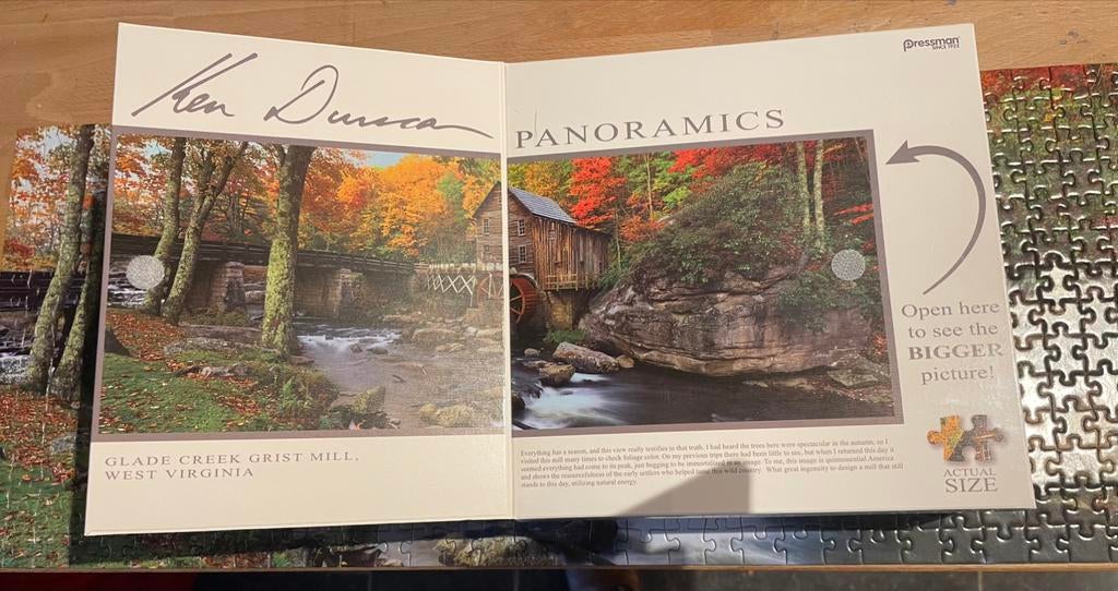 Prachtige Panorama puzzel 500 stuks Grist Mill Virginia, Ophalen of Verzenden, 500 t/m 1500 stukjes, Zo goed als nieuw, Legpuzzel