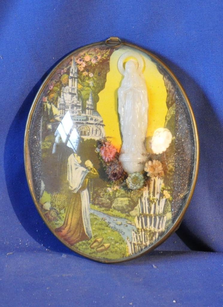 cadre mural bombé religieux apparition vierge lourde, Ophalen of Verzenden