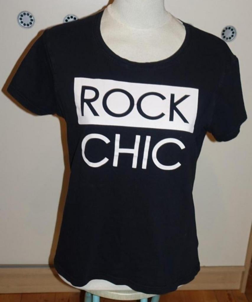 Rock Chic tshirt "M", Kleding | Dames, Maat 38/40 (M), Zeeman, Zwart, Ophalen of Verzenden