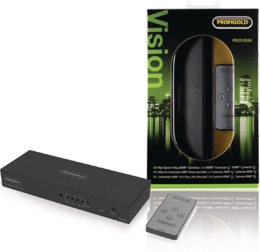 Commutateur HDMI 4 vers 1 Profigold PROS1004, TV, Hi-fi & Vidéo, Enlèvement ou Envoi, Neuf, Moins de 2 mètres, Câble HDMI