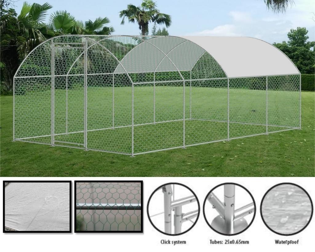 Metalen Kippenren Met Afdekzeil 500x300x200cm, Ophalen, Nieuw, Kippenhok of Kippenren