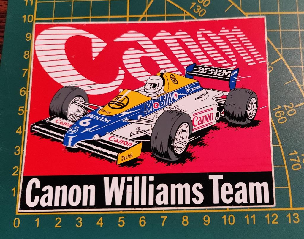 Sticker Williams F1 Canon Nelson Piquet 1987 (Zeldzaam!), Enlèvement ou Envoi, Comme neuf