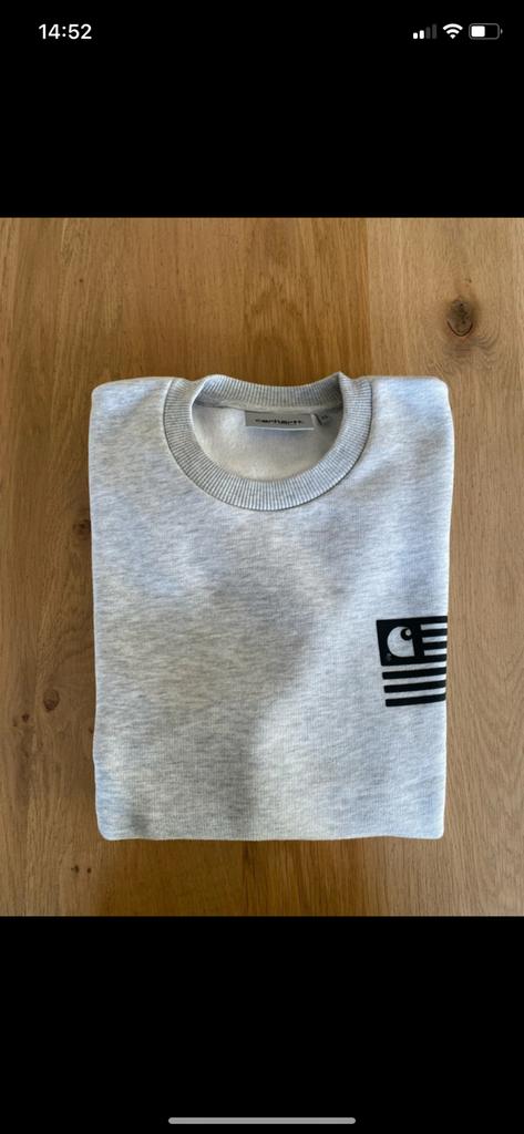 Carhartt - grijze sweater met ronde hals - XS, Ophalen of Verzenden, Zo goed als nieuw
