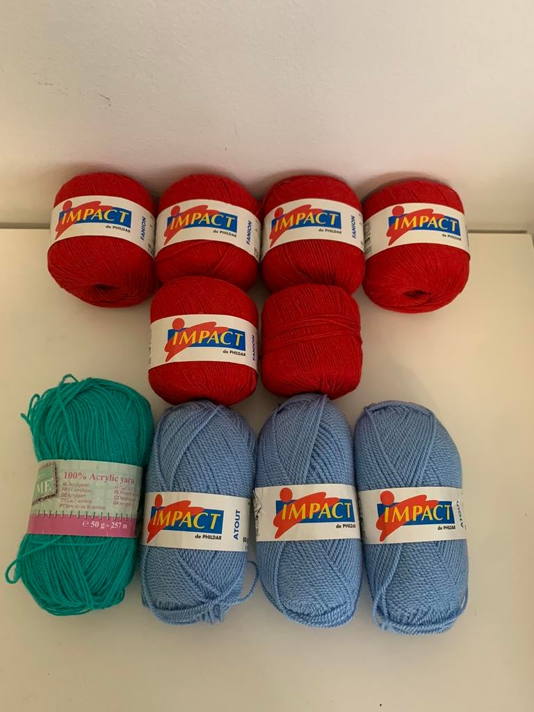 Lot de 10 pelotes de laine neuves PHILDAR, Neuf