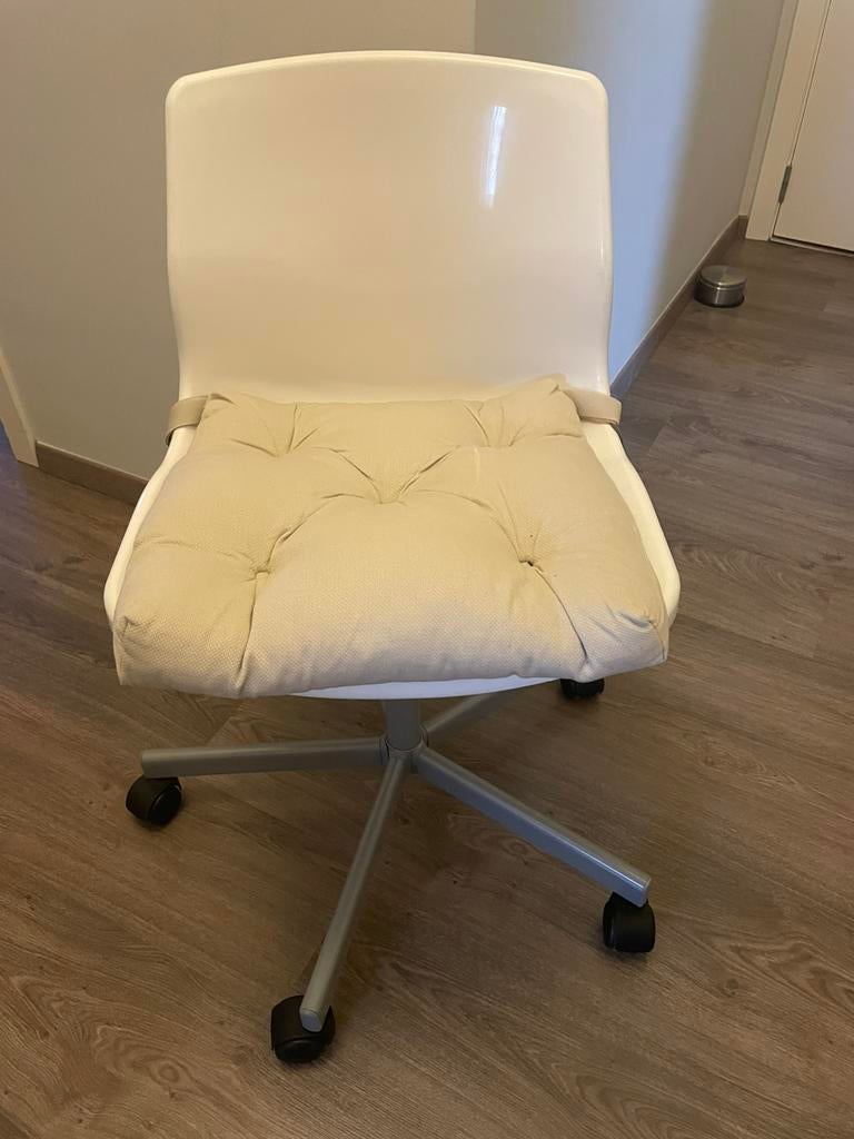 Witte bureaustoel Ikea, Enlèvement, Utilisé, Blanc, Chaise de bureau