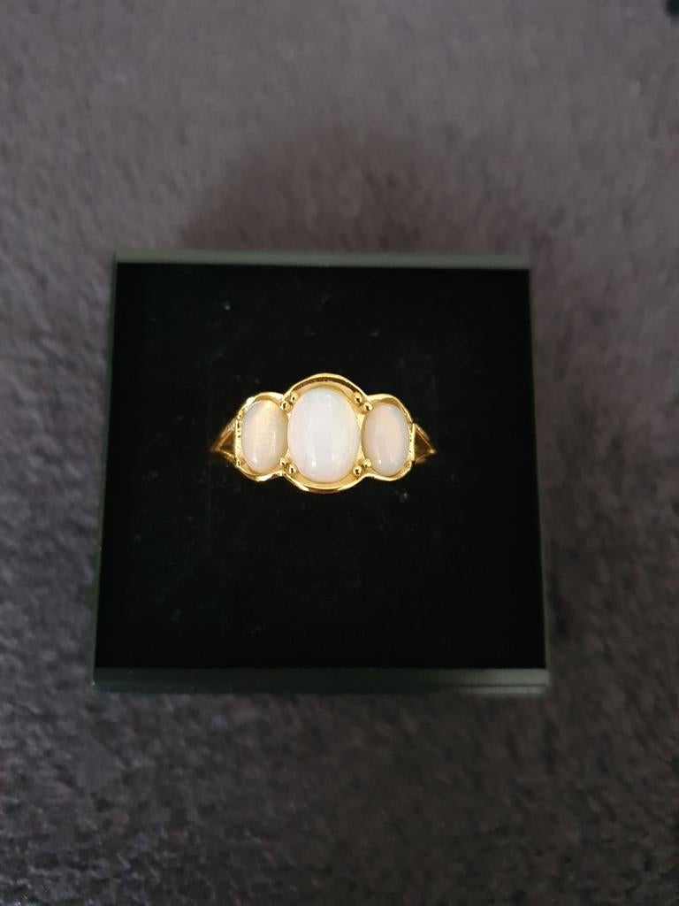 Nieuwe goudkleurige ring in edelstaal maat 57, Bijoux, Sacs & Beauté, Bagues, Neuf, Enlèvement ou Envoi, Femme, Fer ou Acier