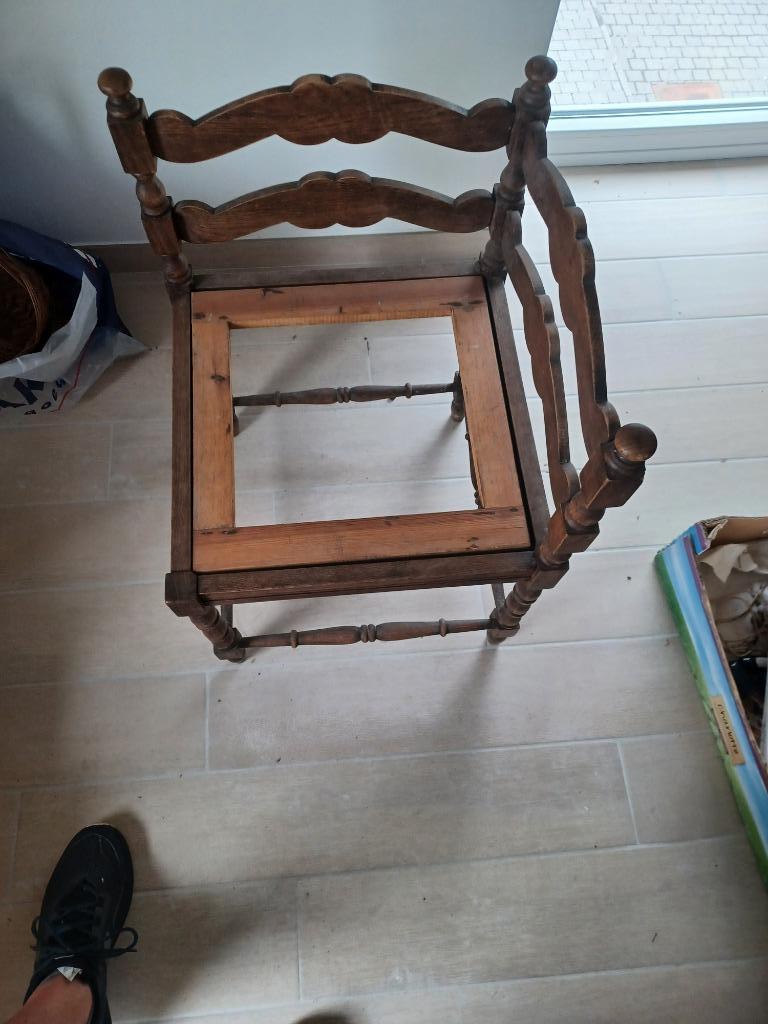 Chaise Vintage bois massif, Brun, Enlèvement, Utilisé, Bois