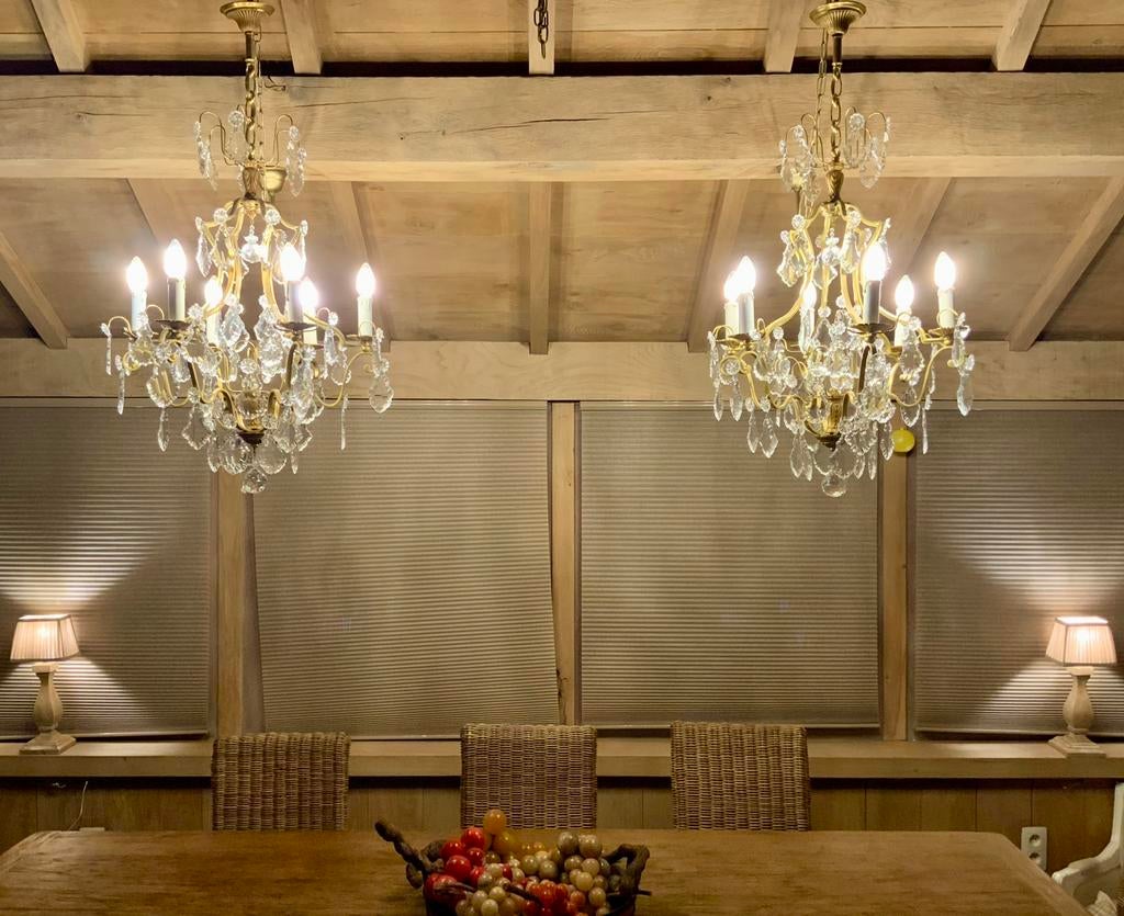 2 Mooie IDENTIEKE Franse Kroonluchters GERESTAUREERD!, Antiek en Kunst, Antiek | Verlichting, Ophalen