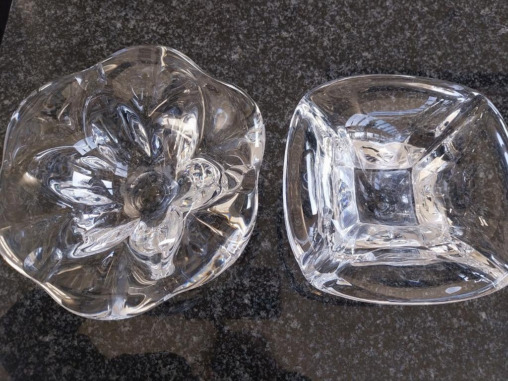 Twee kristallen schalen Val Saint Lambert, Ophalen of Verzenden
