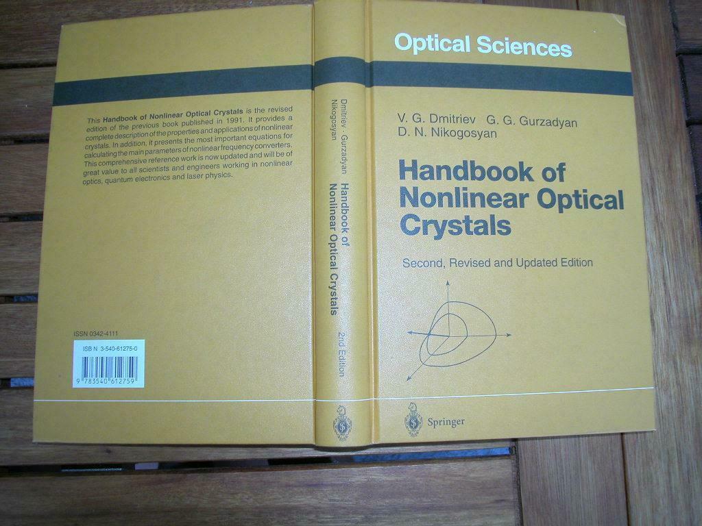 Handbook of nonlinear Optical Crystals - Springer, Ophalen of Verzenden, Zo goed als nieuw, Overige niveaus