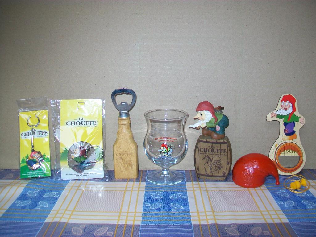 La Chouffe - Opener - Kabouter - Spel - Sleutelhanger - Glas, Collections, Marques de bière, Comme neuf, Ouvre-bouteille, Autres marques