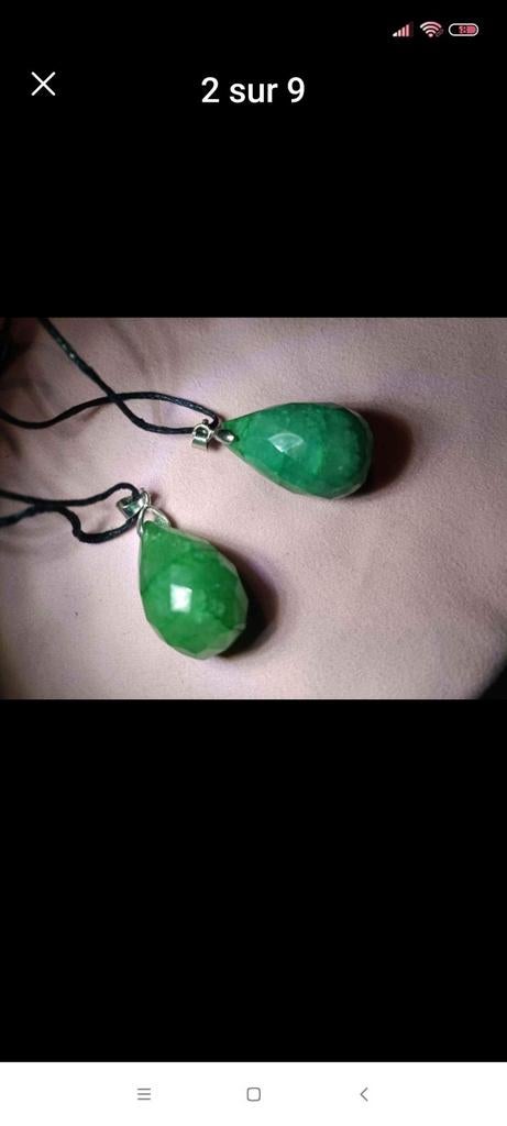 Pendentif en émeraude briolette, Neuf, Pierre ou Minéral, Enlèvement ou Envoi, Vert