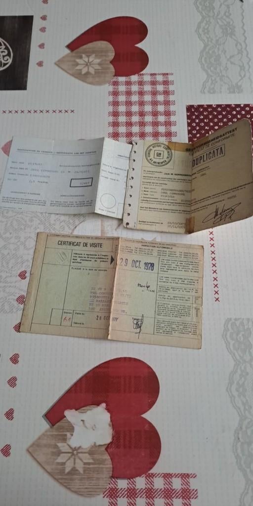ancien papier de voiture, Ophalen