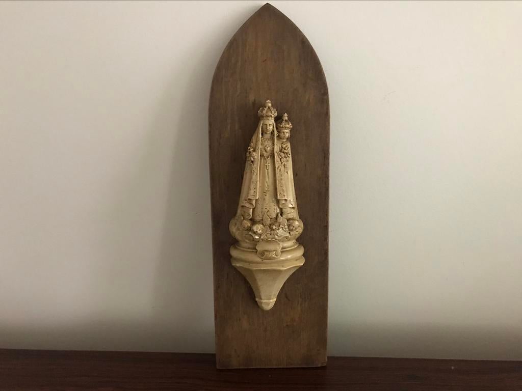 Madonna met kind wanddecoratie hout / gips religie, Enlèvement ou Envoi