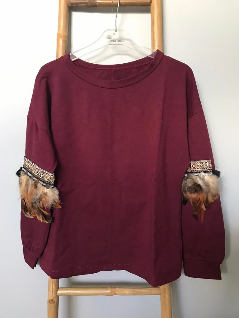 Bourgondische trui, gevederde mouwen., Kleding | Dames, Zo goed als nieuw