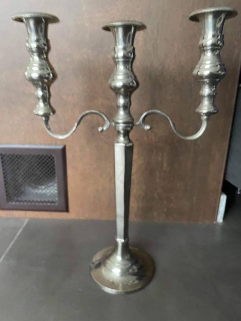 SIA chandelier bougeoir 3 branches, Maison & Meubles, Comme neuf, Métal, Chandelier