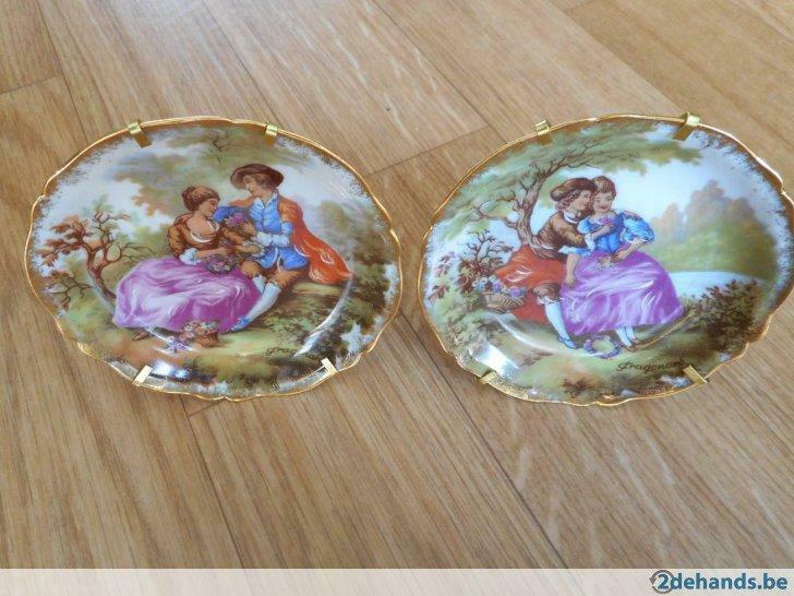 2 assiettes Limoges (scènes marquises), Enlèvement ou Envoi, Neuf