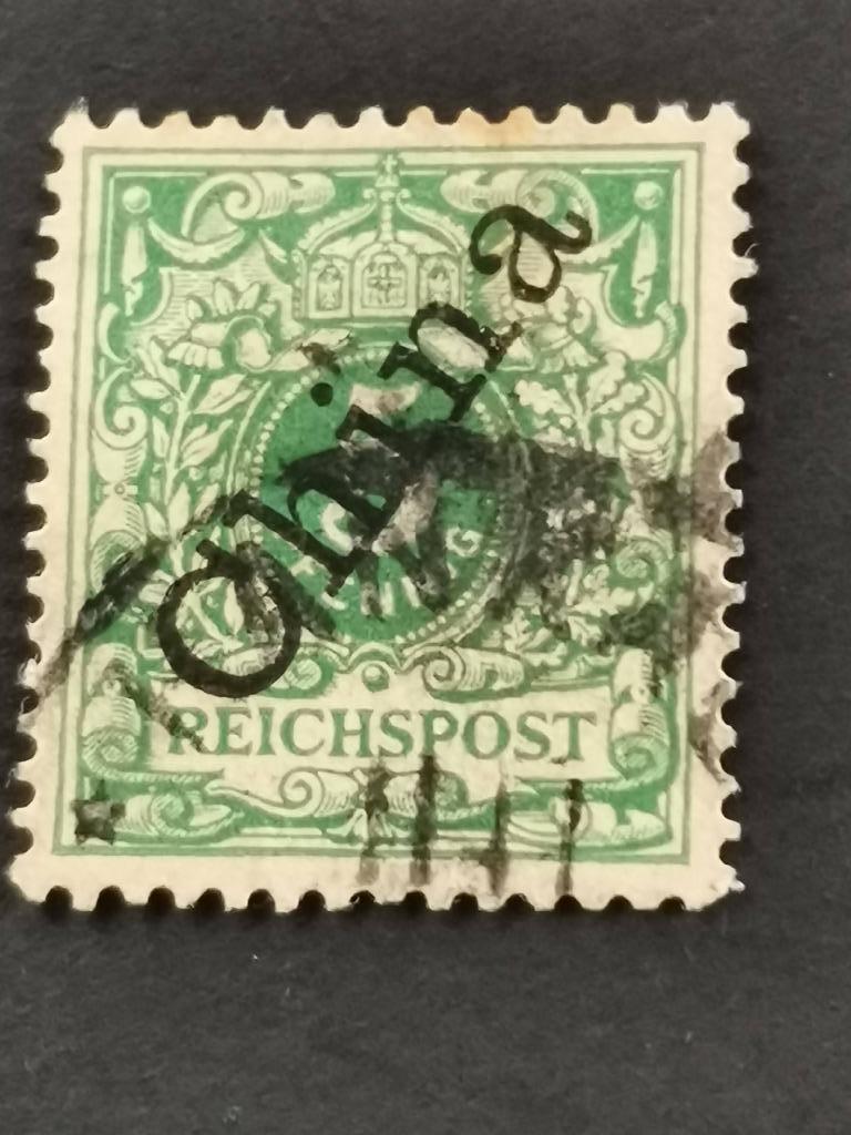Duitse Post in China 1897 - met handstempel "China", Ophalen of Verzenden, Gestempeld, Oost-Azië