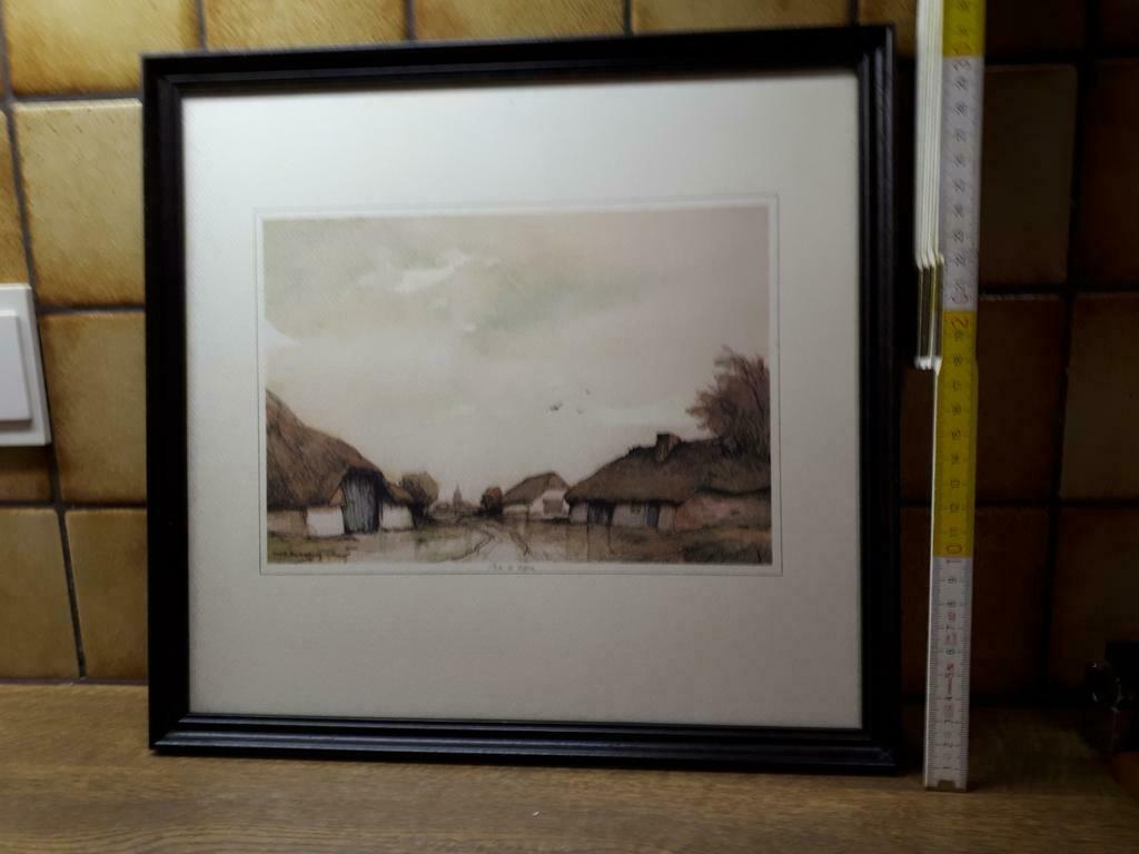 Aquarel van Dirk Baksteen, Antiek en Kunst, Kunst | Tekeningen en Fotografie, Ophalen of Verzenden