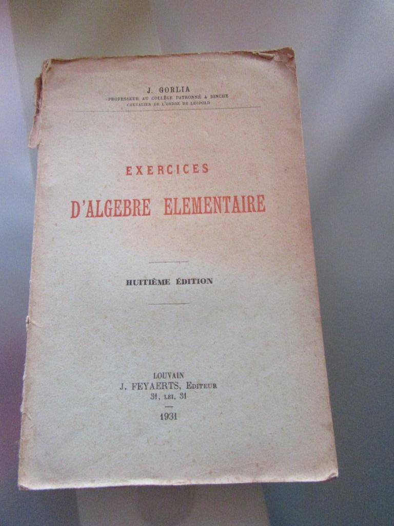 exercices d'algèbre élémentaire J Gorlia 1931, Enlèvement, Utilisé