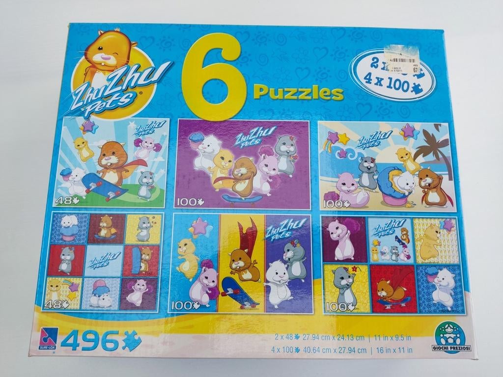 6 puzzels van Zhu Zhu Pets, Ophalen of Verzenden, Meer dan 50 stukjes, Zo goed als nieuw