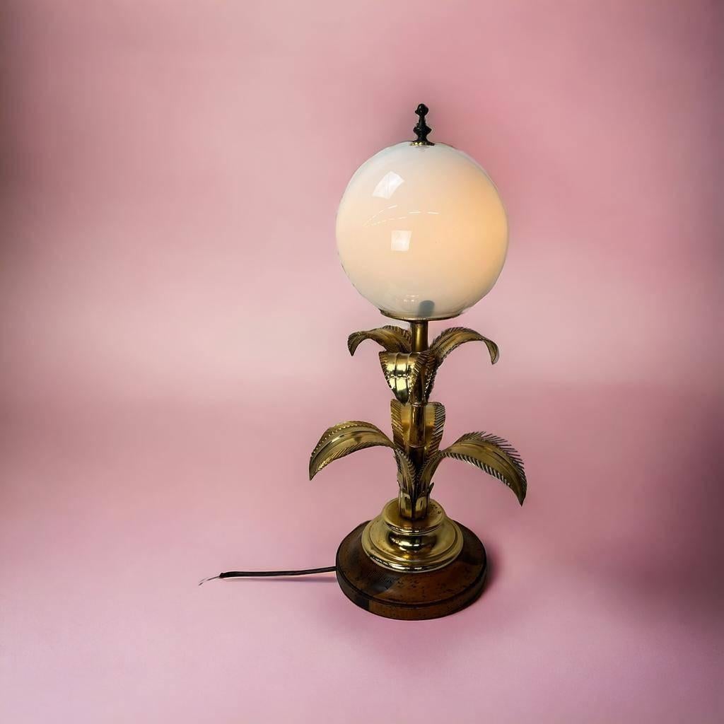 Lampe de table haute vintage avec palmiers « dorés », Enlèvement ou Envoi