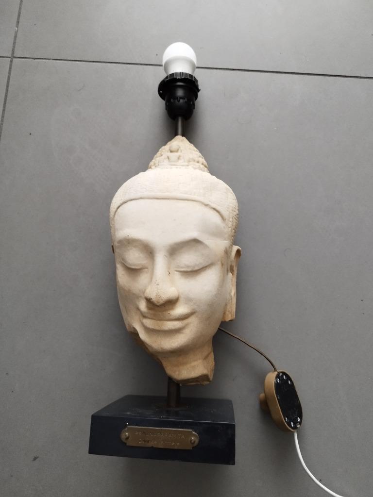 Lampe de table tête de Bouddha, Moins de 50 cm, Comme neuf, Enlèvement, Décoration