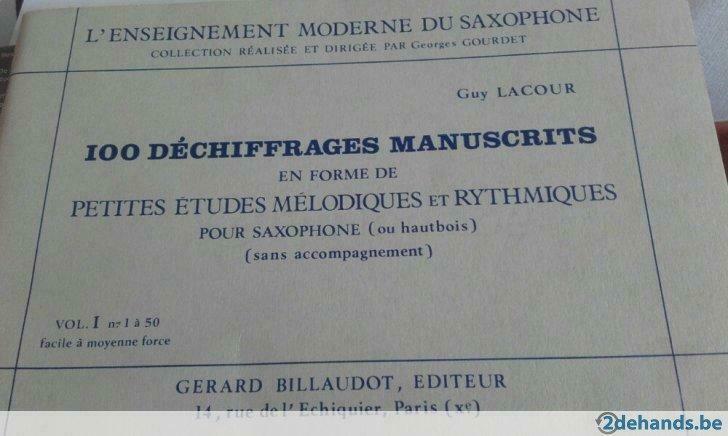 100 dechiffrages pour saxophone, Musique & Instruments, Partitions, Enlèvement, Utilisé, Autres genres, Saxophone