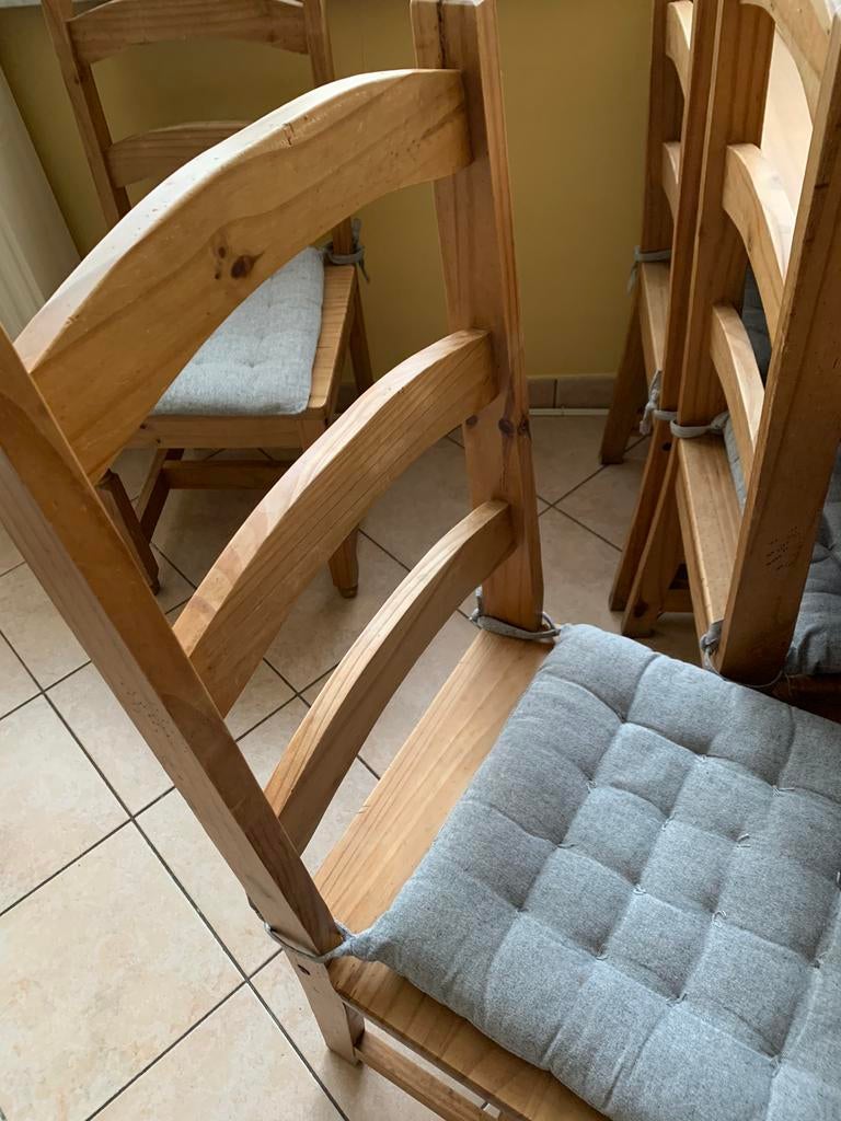 6 chaises en pin massif mexicain, Maison & Meubles, Chaises, Enlèvement, Utilisé, Bois, Cinq, Six Chaises ou plus