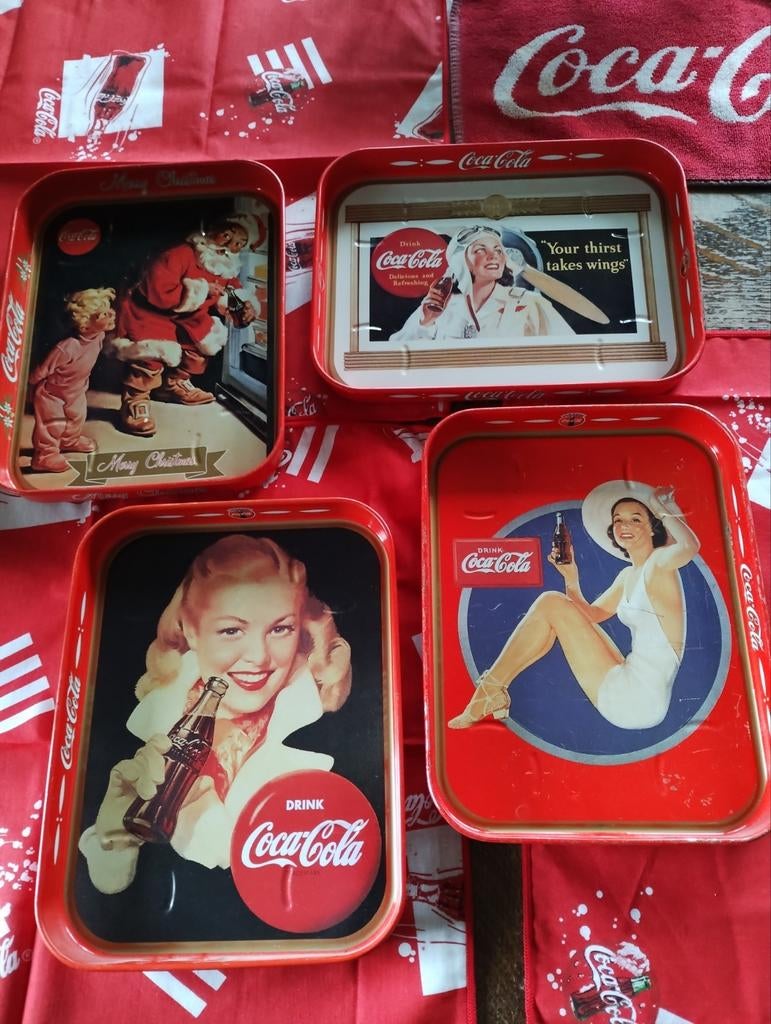 Coca-Cola dienblad vintage rood kerst piloot, Enlèvement ou Envoi, Utilisé