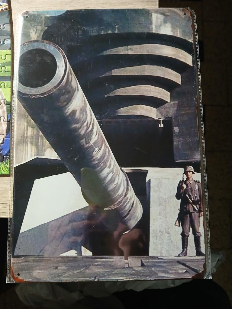 Metalen bord Atlantikwall 20 op 30 cm, Verzamelen, Militaria | Algemeen, Ophalen of Verzenden