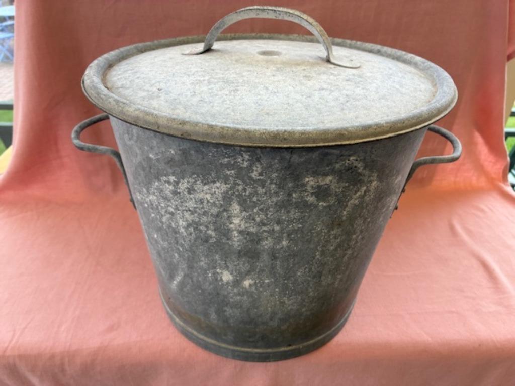 Ancienne cuve en zinc avec couvercle, Enlèvement ou Envoi